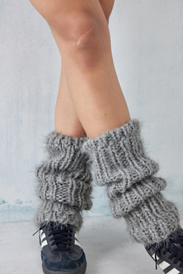 ◇ODD ONE OUT◇ BUTTON SLIT KNIT LEG WARMER GRAY BUTTON SLIT KNIT LEG WARMER GRAY - ODD ONE OUT