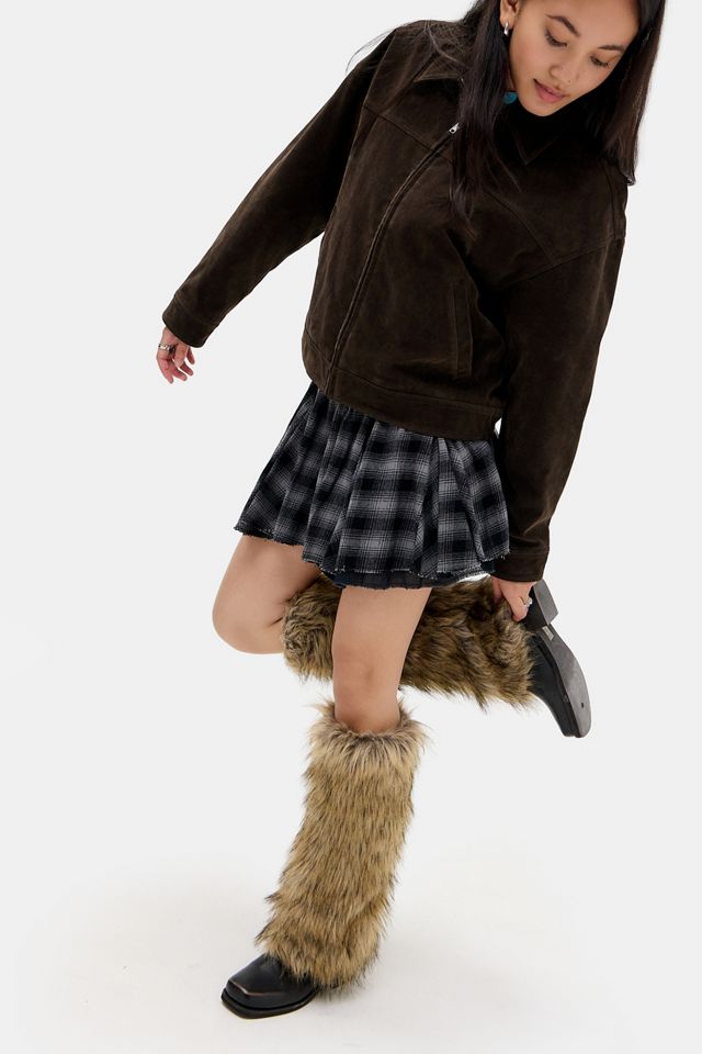 UO Faux Fur Leg Warmers #1