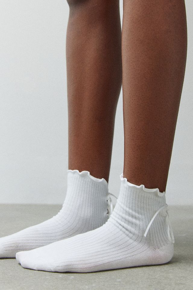 Out From Under Lace-Up Crew Socks  #2