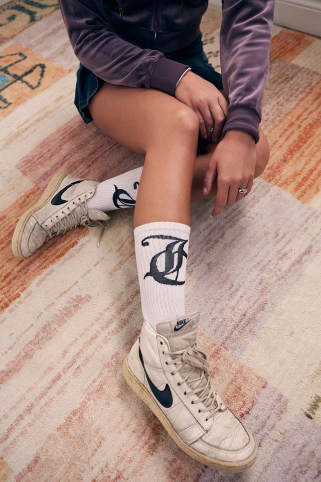 Juicy Couture White Contrast Logo Socks Urban Outfitters UK