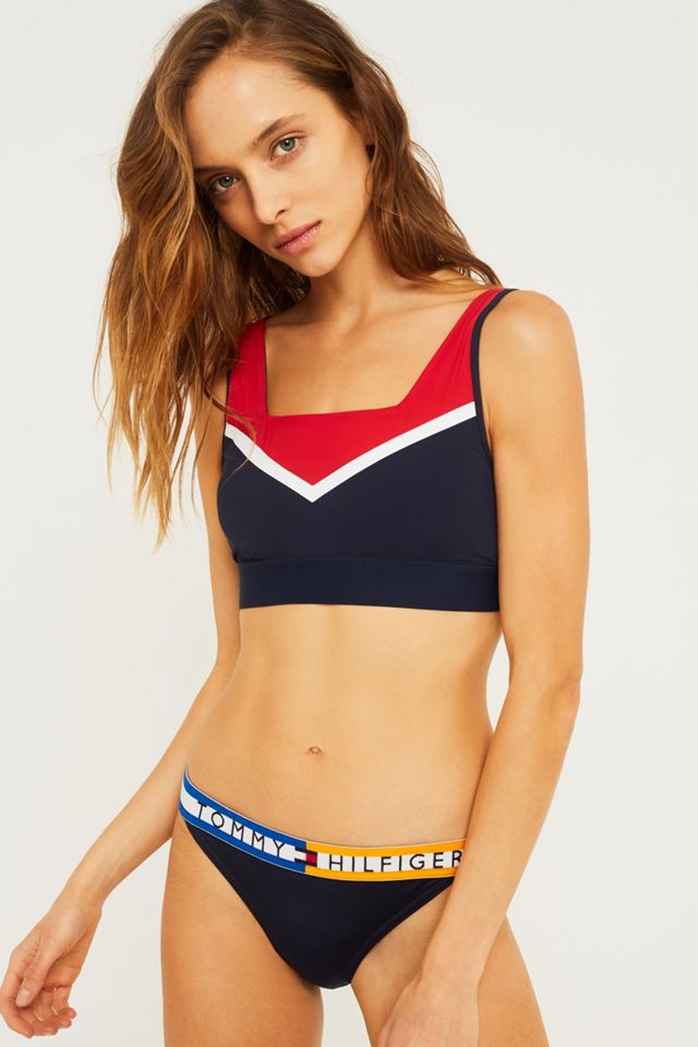 Tommy Hilfiger Colourblock Navy Cheeky Bikini Bottoms #1