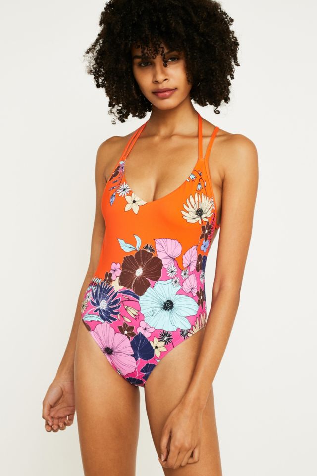 Out From Under Casey Strappy Back Floral Swimsuit Urban Outfitters Uk