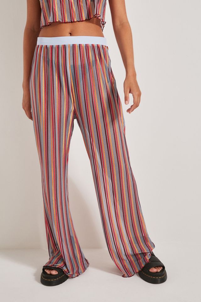 Out From Under Sheer Stripe Wide Leg Pant #2