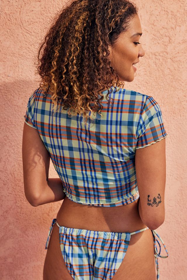 Motel Tiney Kariertes Bikini-Crop-Top #2