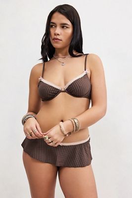 Out From Under Max Ribbon Slot Pinstripe Skort