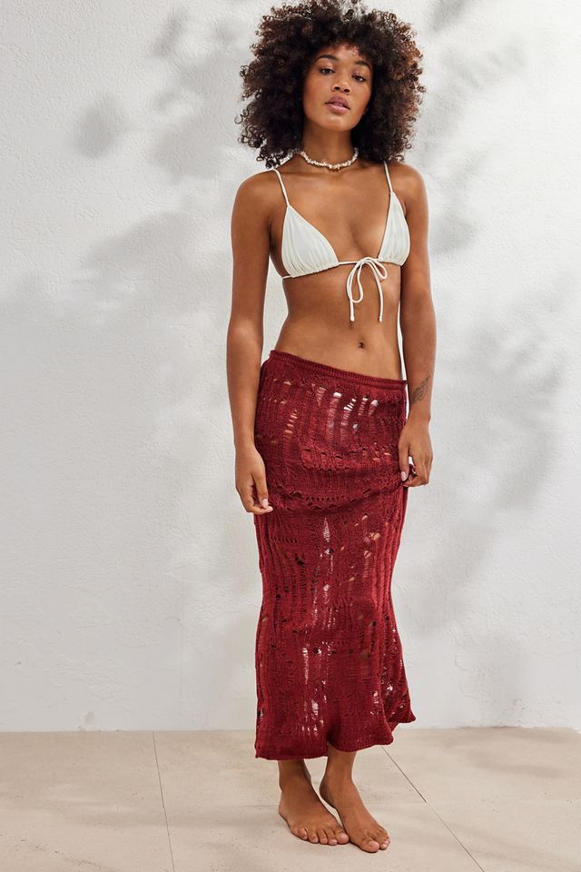 Jaded London Odette Laddered Knit Maxi Skirt | Urban Outfitters UK