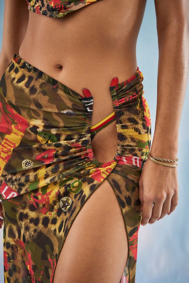 Jaded London Leopard Print Mesh Beach Skirt | Urban Outfitters UK