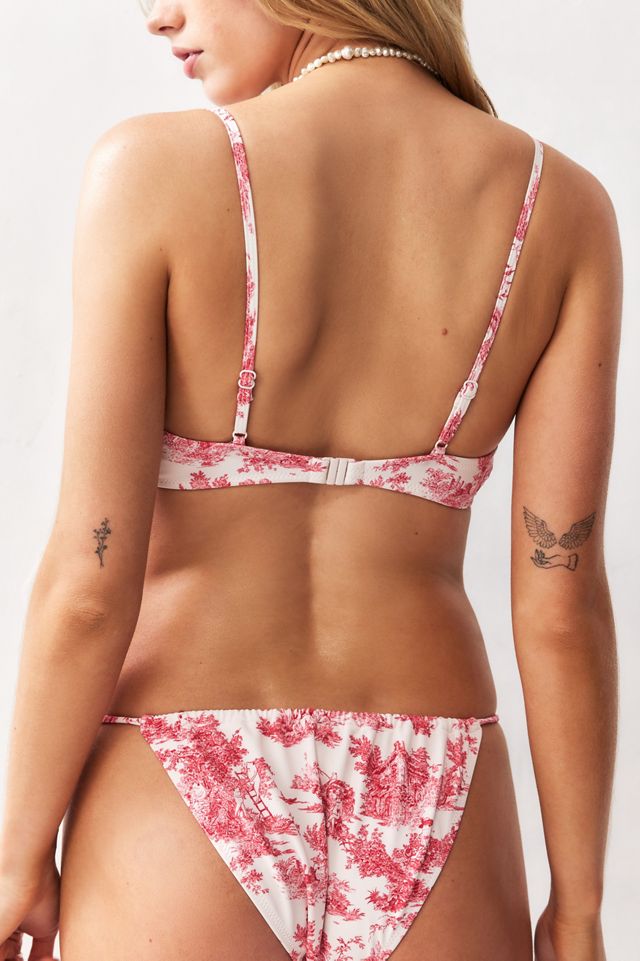 Out From Under Toile Print Underwired Bikini Top #2