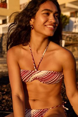 Top Bikini Reversibile a Quadri e Righe Out From Under