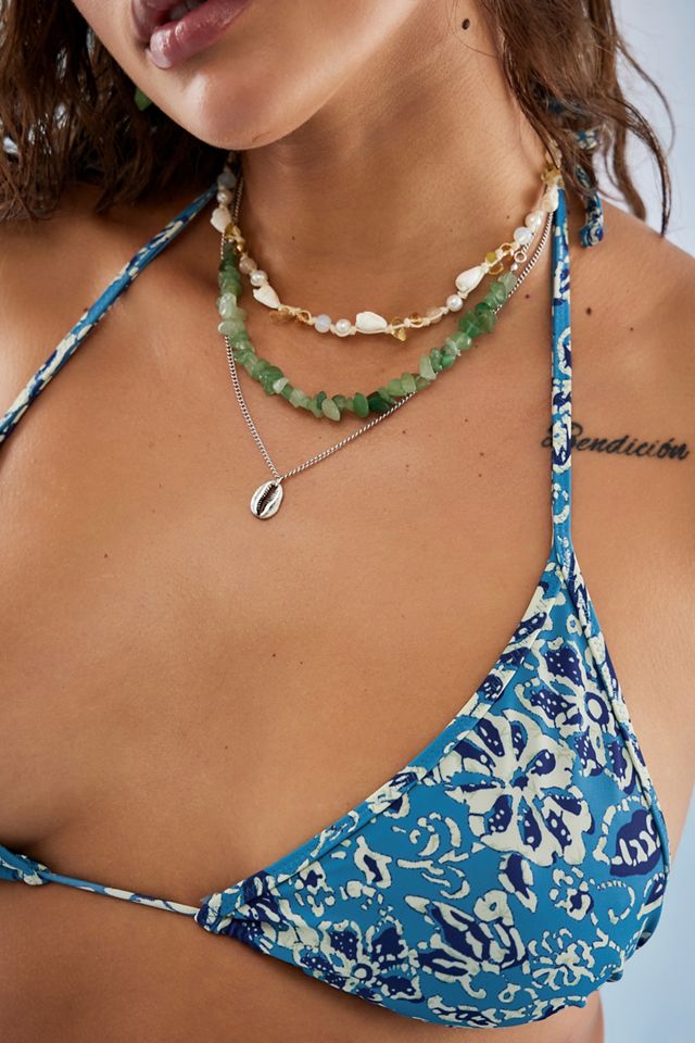 Haut de bikini triangle à imprimé floral bleu Out From Under #2