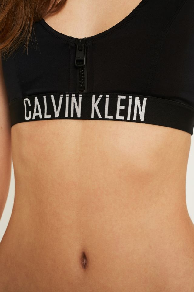 Calvin Klein Intense Power Zip Through Bralette Bikini Top