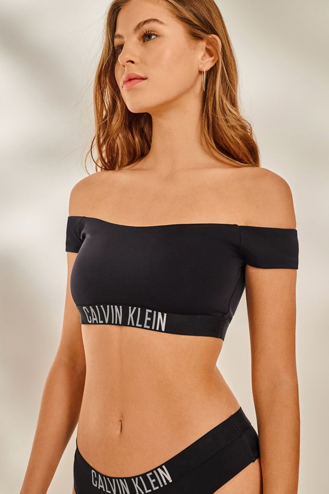 Calvin Klein Intense Power Black Off-The-Shoulder Crop Bikini Top #3