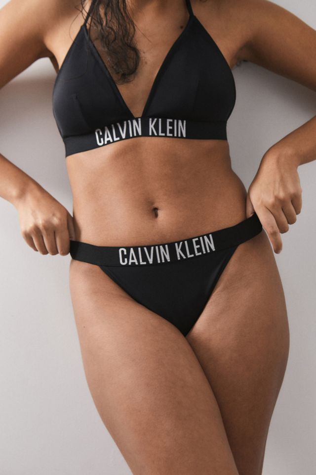 Calvin Klein Intense Power Black Tanga Knickers | Urban Outfitters UK