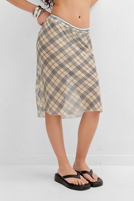 Jupe En Vichy Bleu Et Blanc Urban Outfitters - Taille S, Neuve Sans étiquettes
