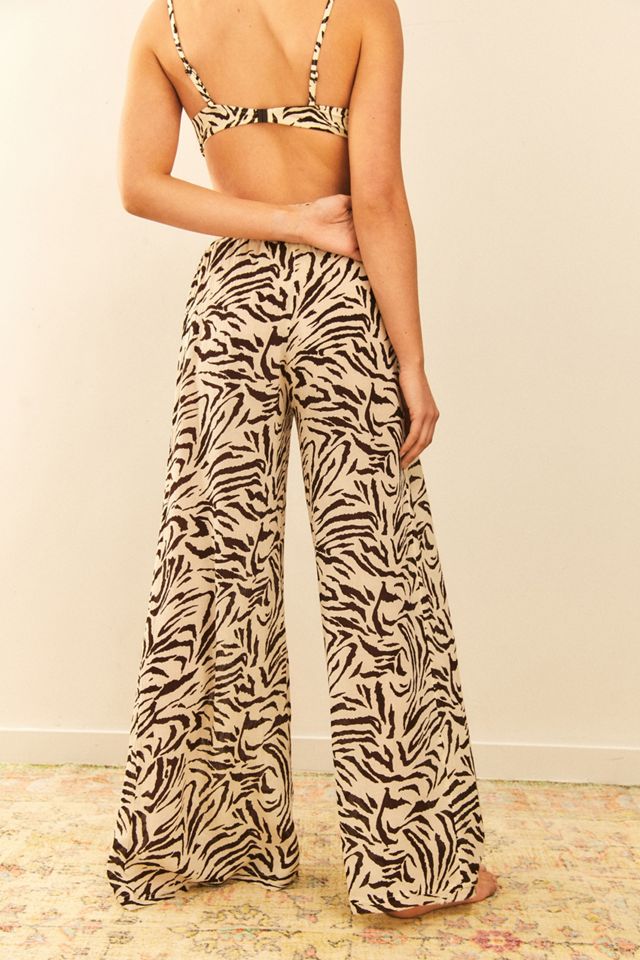Out From Under Fleur Zebra Print Beach Pants #2