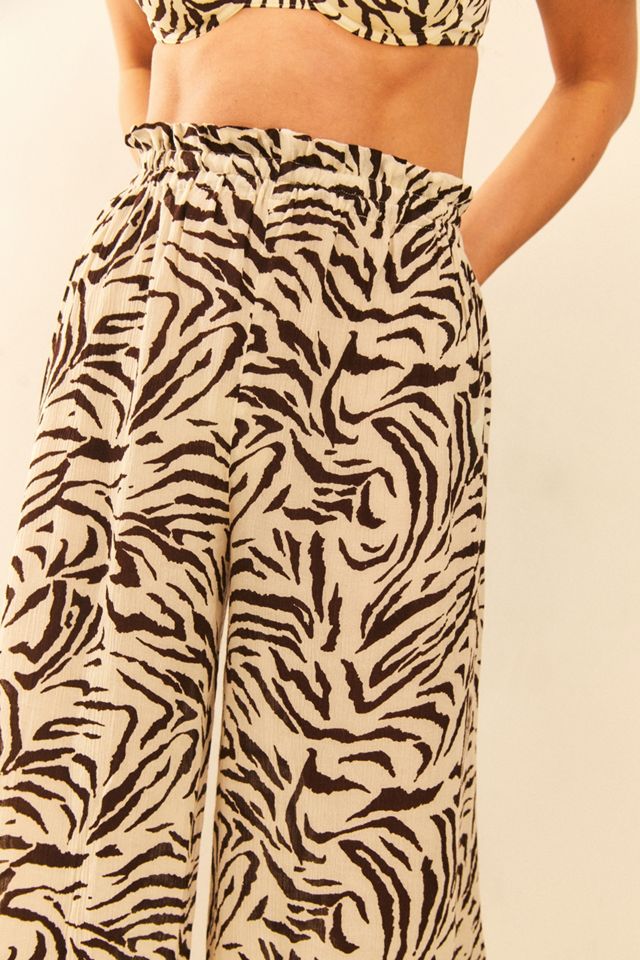 Out From Under Fleur Zebra Print Beach Pants #3