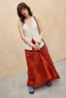 Jupe longue en soie patchwork en taille: Medium/Large - Out From Under - Modalova