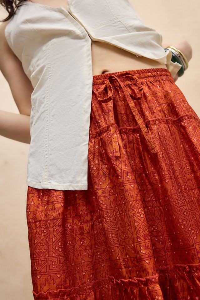 Falda Larga de Seda Patchwork Out From Under #2