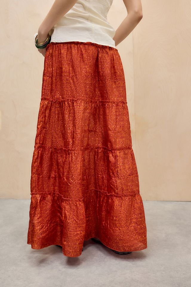Falda Larga de Seda Patchwork Out From Under #3
