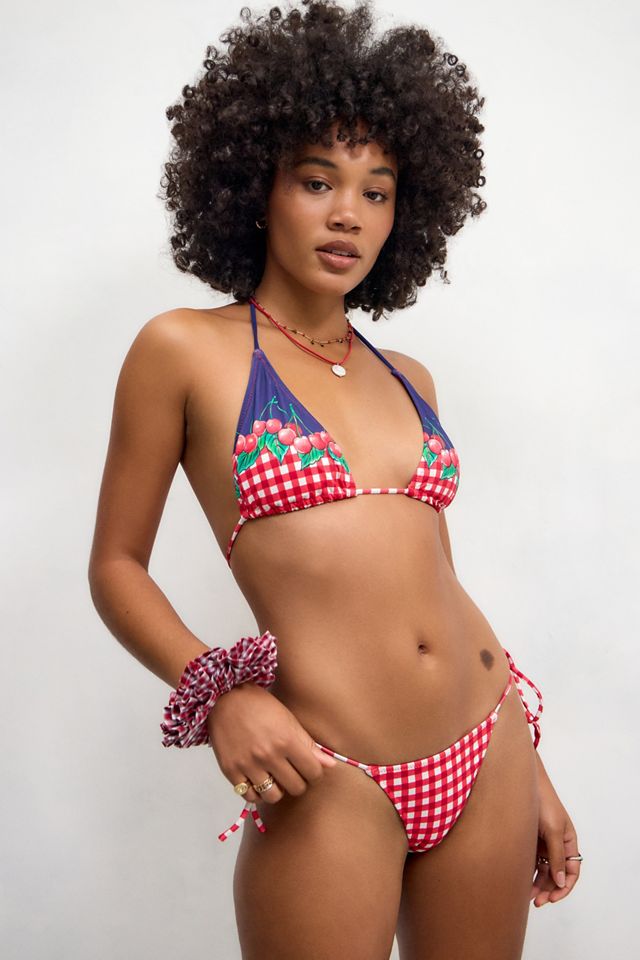 Top de Bikini Damson Madder con Nudo Delantero Cherry Pie #1