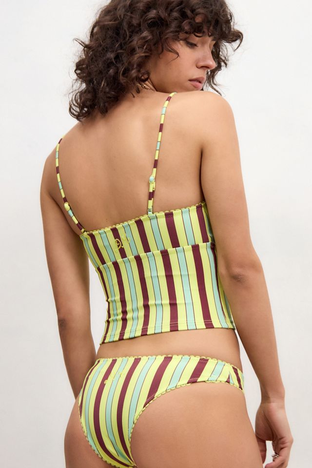 Damson Madder Tropical Stripe Picot Trim Bikini Bottoms #2