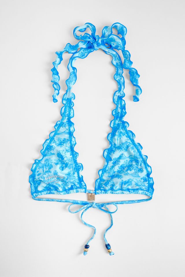 Kulani Kinis Lettuce Edge Halter Bikini Top #4