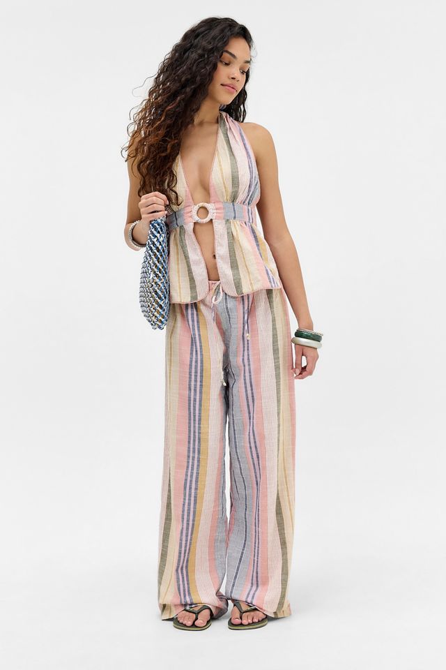 Out From Under Stripe Ring Detail Halter Top #1