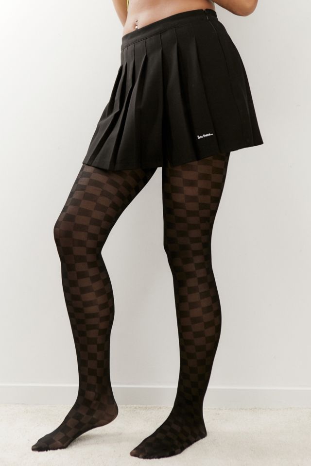 Black Checkerboard Tights