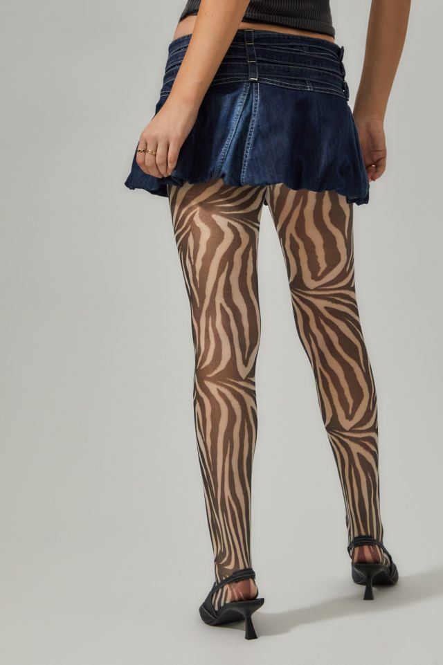 Out From Under Zebra Print Tights | Urban Outfitters UK