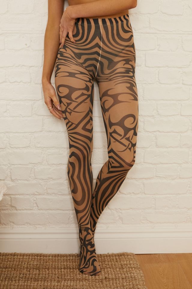 UO Tattoo Print Tights