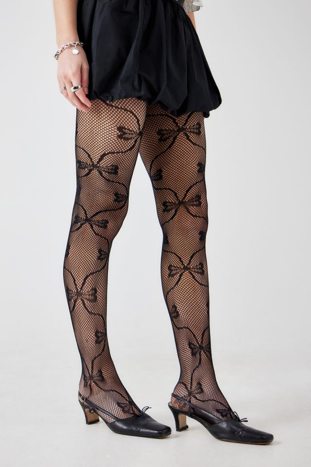 Out From Under Bow Fishnet Tights | Urban Outfitters UK