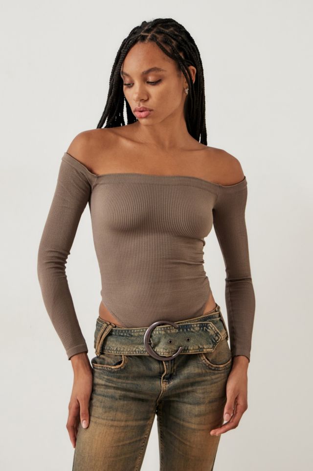 Out From Under Bardot Ribbed Knit Bodysuit