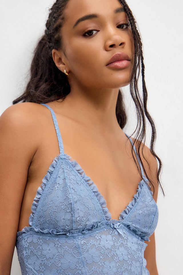 Out From Under Ruffle Y2K Sheer Lace Babydoll Dress #1
