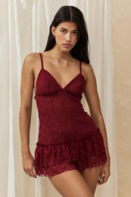 Ruffle Y2K Sheer Lace Babydoll Dress en taille: Medium - Out From Under - Modalova