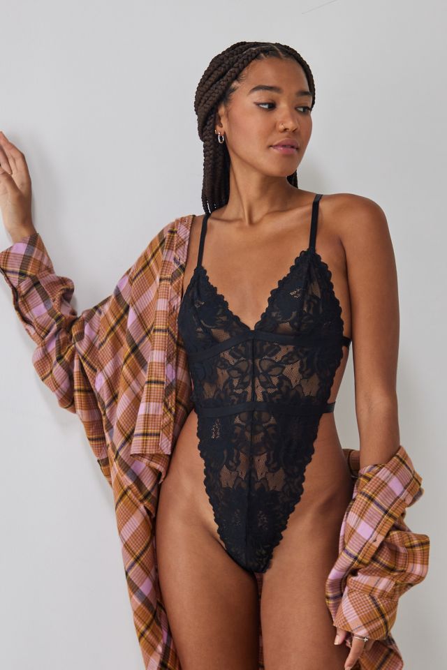 Out From Under Lulu High Leg Strappy Bodysuit