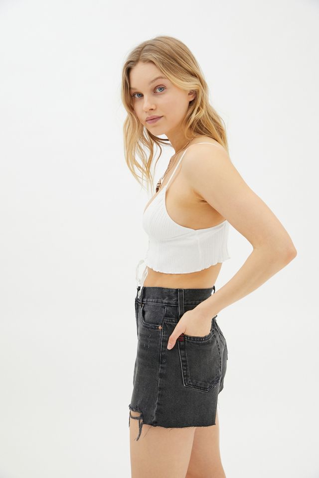 Out From Under - Brassière à lacet en coton côtelé #1