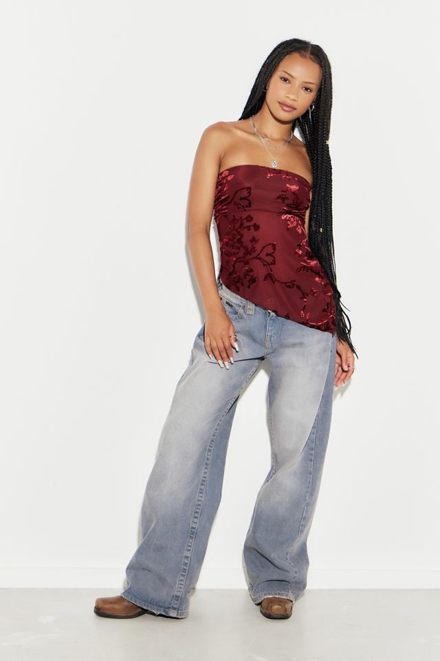 UO Y2K Velvet Burnout Tube Top #2