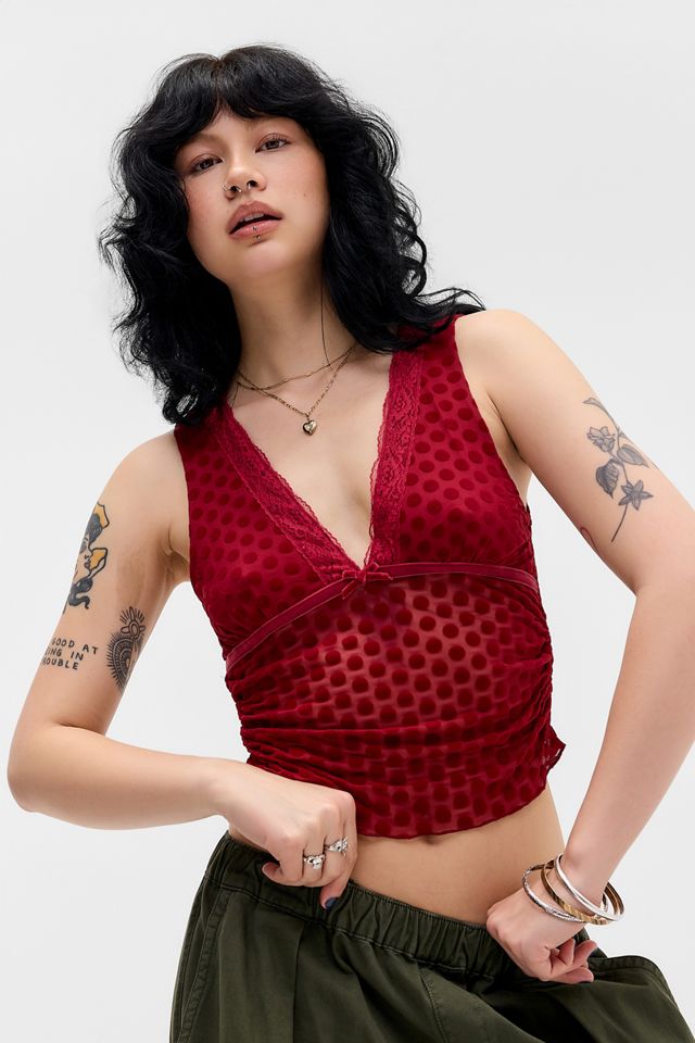 UO Ivy Spot Flocked Tank Top #1
