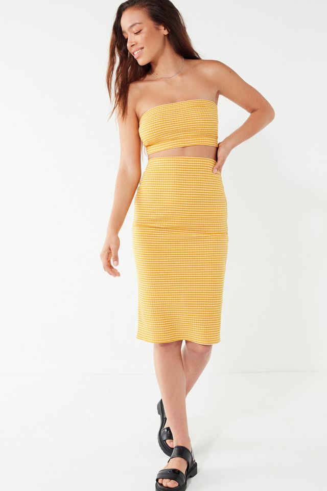 UO Truce Yellow Gingham Tube Top #2