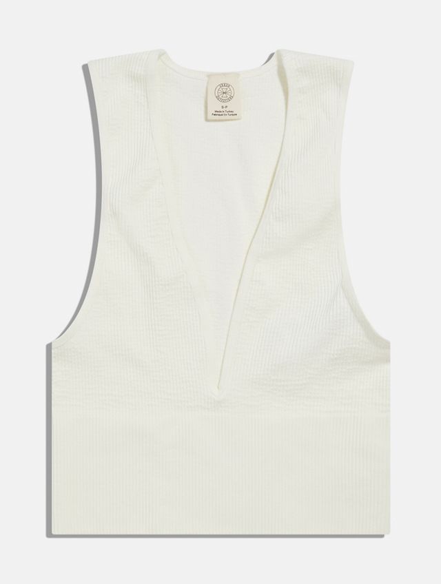 UO Josie Ribbed V-Neck Vest #3