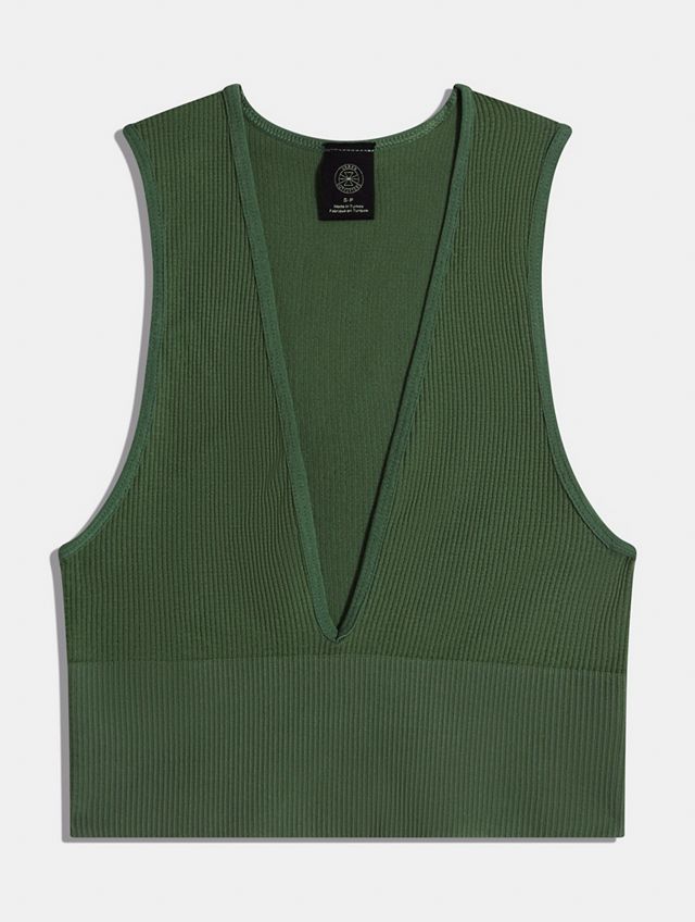 UO Josie Ribbed V-Neck Vest #4