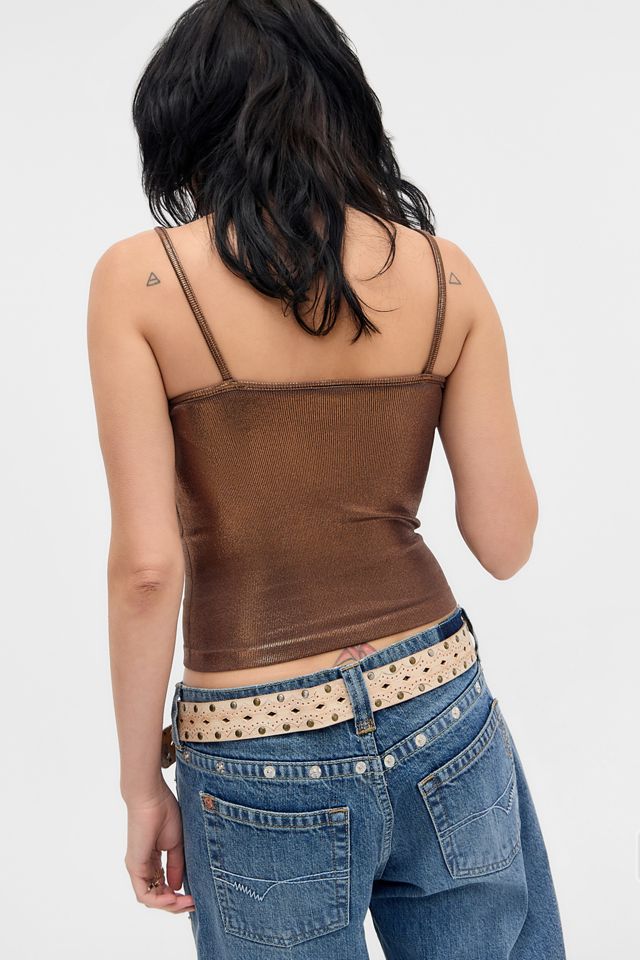 UO Molly Ribbed Foil Cami #3