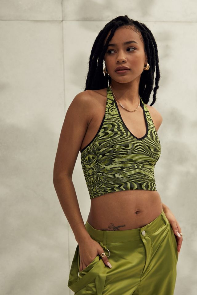 UO Josie Recycled Tattoo Print Halterneck Top