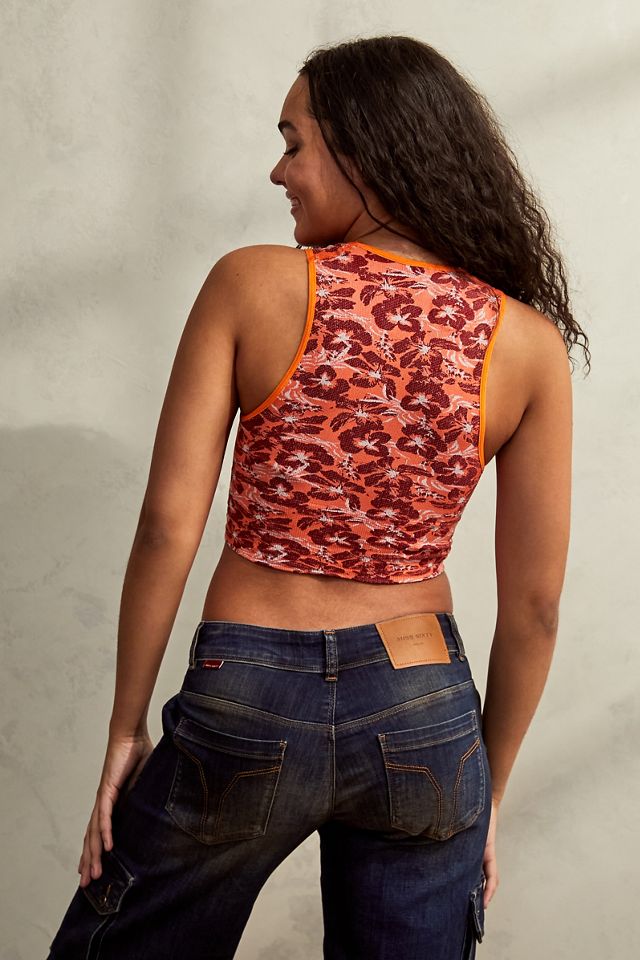 UO Recycled Josie Hawaiian Ribbed V-Neck Vest #2