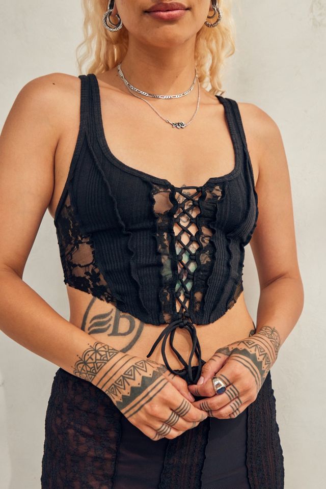 Out From Under Lace Corset Vest Top #2