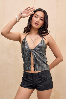 UO Plisse Halter Top - XS at - Urban Outfitters - Modalova