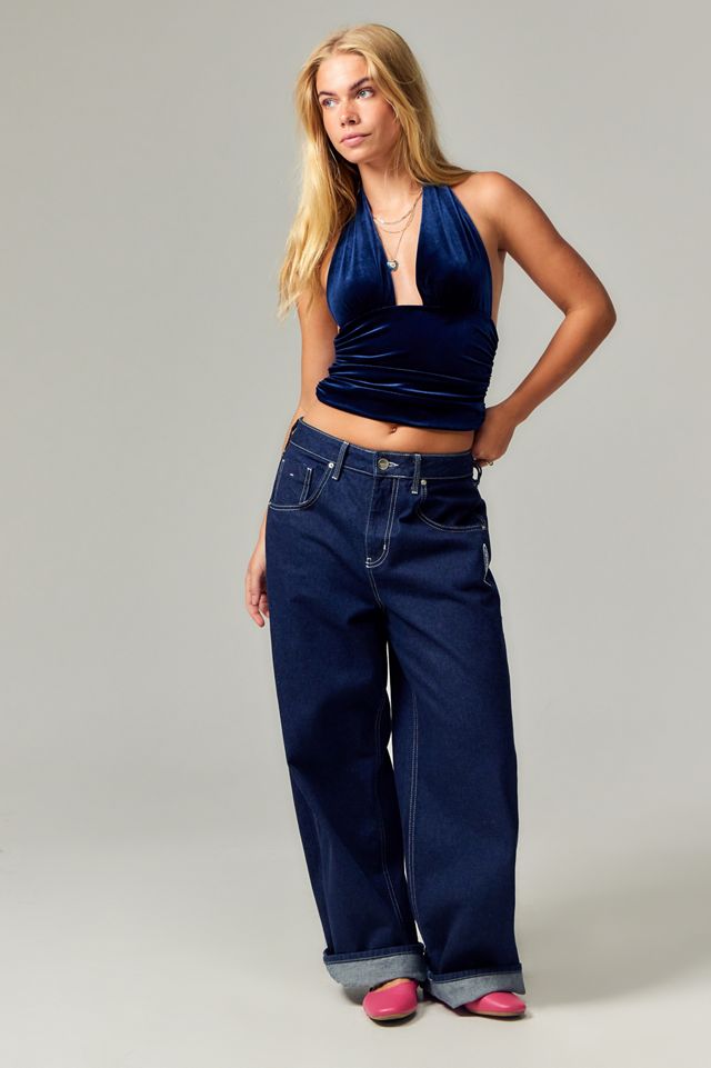 Silence + Noise Strobe Velvet Halterneck Top #2