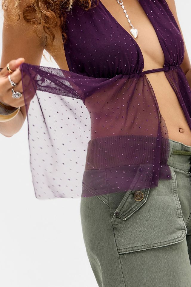 Silence + Noise Rowan Diamanté Halter Top #2