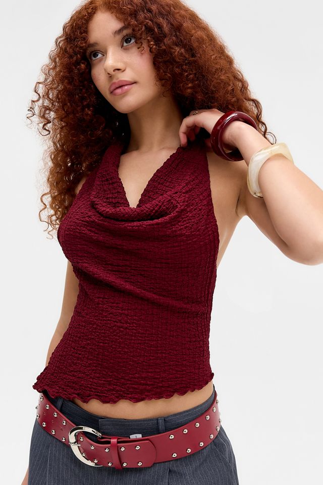 Silence + Noise Caysie Cowl Neck Halter Top #1