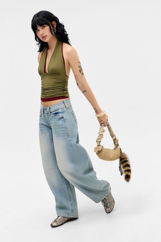 Silence + Noise Anya Ruched Halterneck Top #1
